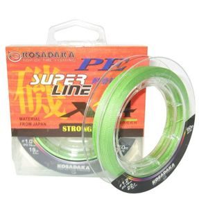 Плетеная леска Kosadaka "SUPER LINE PE X4" 0,12 темно-зеленая